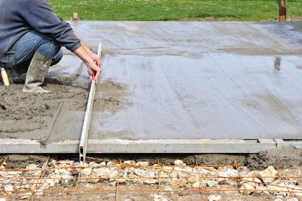 installation d'une dalle en béton