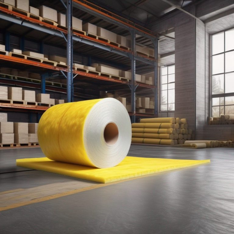Pose de rouleaux d'isolant en laine de verre